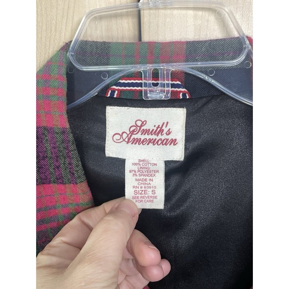 Smiths American Womens Sz S Red Black Plaid‎ Jacket Coat Christmas Casual - Picture 3 of 5